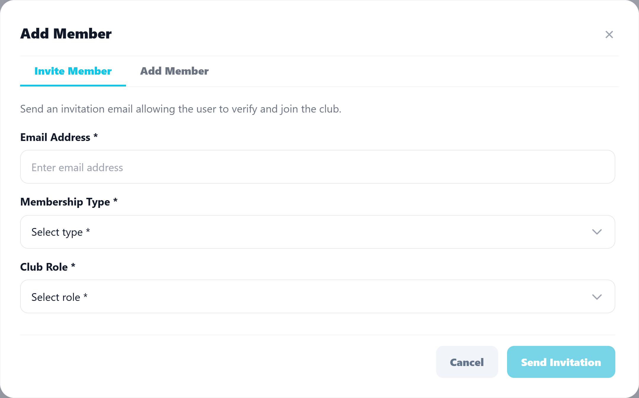 Invite by Email or Add One by One